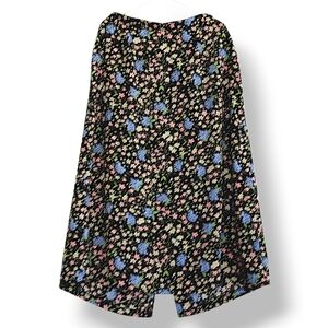 Sag Harbor Floral Maxi Skirt Vintage 90s Sheer Garden Black, Blue, Pink, Green